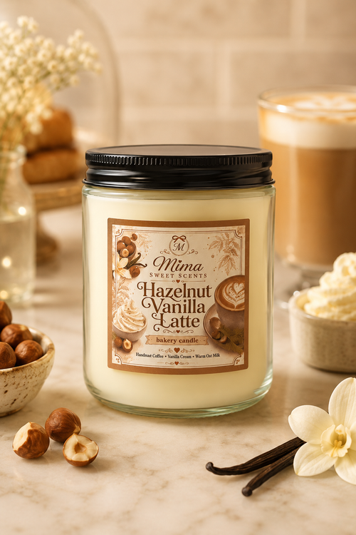 Hazelnut Vanilla Latte Candle - Bakery Candle by Mima Sweet Scents 8oz