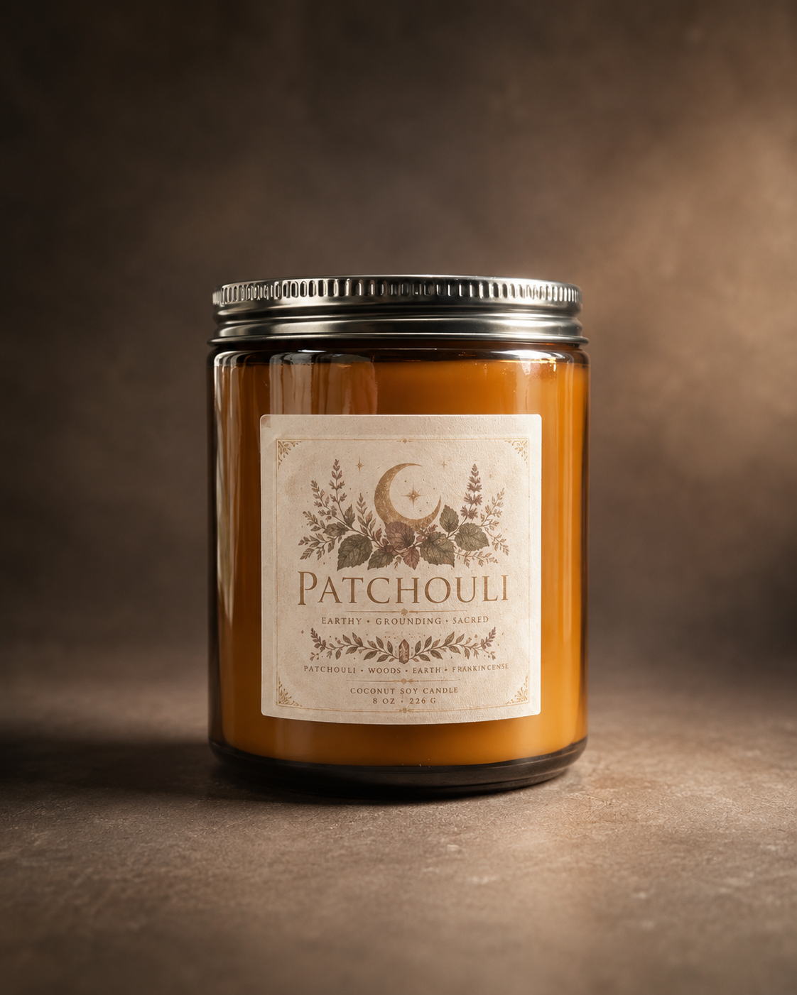 "Patchouli Candle by Mima Sweet Scents - Midnight Aura Collection 8oz"