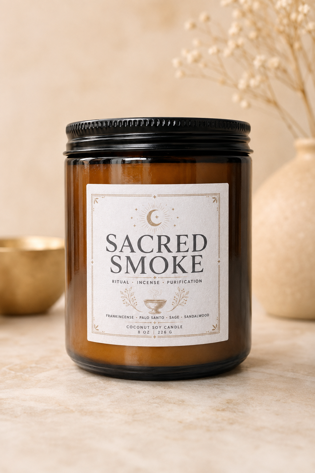 Sacred Smoke ritual candle by Mima Sweet Scents