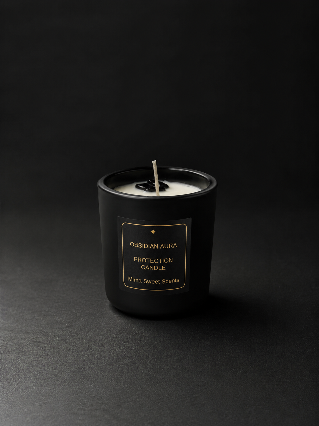 "Obsidian Aura Candle by Mima Sweet Scents - Midnight Aura Collection 8oz"